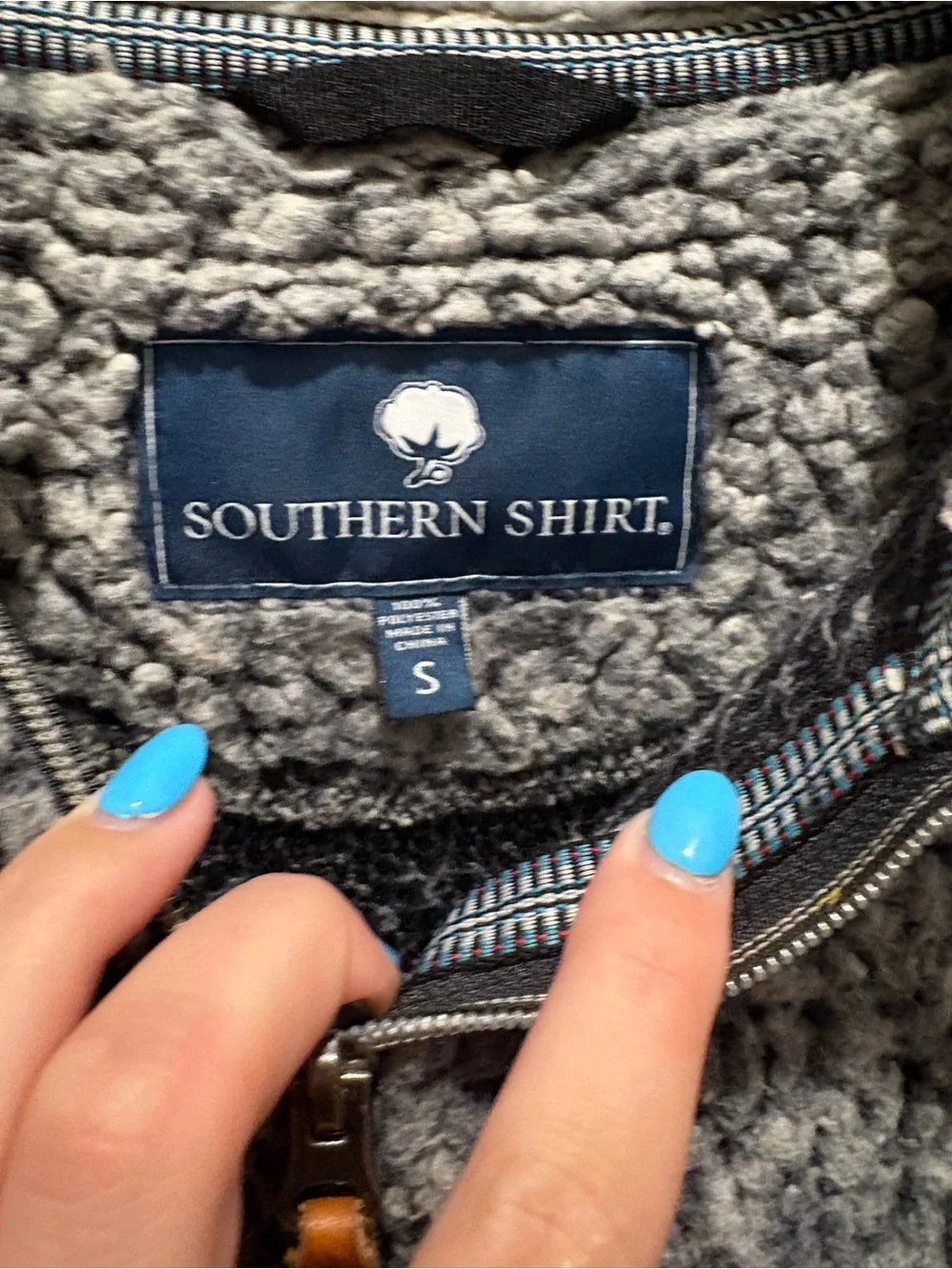 Southern Marsh Gray Sherpa Zip-Up Pullover